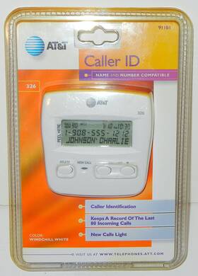 At&t 91181 Vintage 2001 At&t Caller Id Model 326 Windchill White New Sealed
