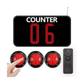 Koqicall C12 A2 Wireless Queue Call System With 3 Button Transmitters And 1 Dot Matrix D