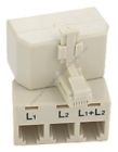 Lot500 Parts Paradise L1 L2 Multi 2line Cord Wire Phone Telephone Number Splitter Adapter