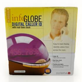 Olympia Ol300lp New Info Globe Digital Caller Id With Real Time Clock Purple Sealed Rare