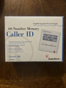 Radioshack 040293122058 Radio Shack 60 - Number Memory Caller Id System 240 43-962a