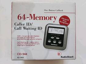 Radioshack 43-944 Radio Shack 64-memory Caller Id/call Waiting New 1 Button Callback Read
