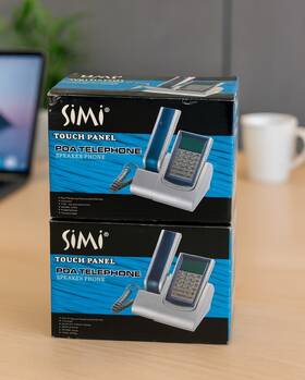 Simi Wc188 Lot Of 2 Touch Panel Pda Telephones Speakerphone Blue Backlight Open Box