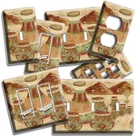Southwestern Mountains Pottery Vases Light Switch Outlet Wall Plates Folk Decor. Fixed Price $19.79.