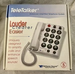 Nib William Sound Teletalker Amplified Corded White Phone 040 Big Button. Fixed Price $22.49.