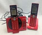 Vtech CS6929-26 Cordless Phone System Red Answering Callerid Handsets Tested. Fixed Price $33.99.