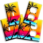 Paradise Island Palm Beach Sunset Light Switch Outlet Wall Plate House Art. Fixed Price $18.69.