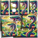 Colorful Cobra Snake Tree Flowers Light Switch Outlet Wall Plates Serpent Decor. Fixed Price $19.79.