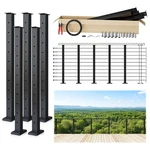 Muzata 16-20FT Modular Black Cable Railing Kit Inch 5 Level Post 36". Fixed Price $571.14.