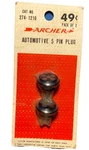 Vintage Archer/radio Shack 5 Pin Plug Automotive Parts 274-1210, Pk Nos. Fixed Price $6.95.