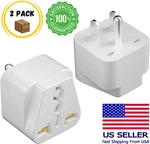 2PCS Universal Eu Uk Au To American Us Travel Outlet Plug In Adapter Converter. Fixed Price $8.99.