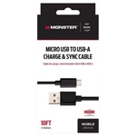 Monster Just Hook It Up Usb To Micro Charge And Sync Cable 10 Ft. Black. Fixed Price $12.95.
