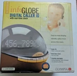 Olympia Info Globe Digital Caller Id Clock Grey/black, Battery Needs Repair. Fixed Price $31.99.