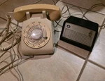 Vtg Western Electric Rotary Telephone & External Speaker 107 A2-75 Bell System. Fixed Price $24.99.