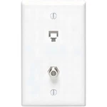 Steren 300-234WH Telephone Coax Wall Plate. Fixed Price $8.99.