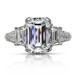 Ash 4 Carat Emerald Cut Color VS1 Clarity Diamond Engagement Ring Platinum Gia. Fixed Price $105000.00.