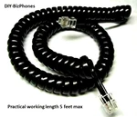 2-PACK Black 9FT Southwestern Bell Freedom Phone Handset Cord Curly. Fixed Price $9.49.