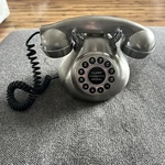 50'S Monster Silver Brush Metal Retro Telephone Polyconcept Repro. Fixed Price $15.00.