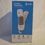 At&t Trimline 210 Telephone White Corded 13 Memory W/ Box Manual. Fixed Price $25.00.
