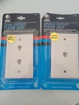 At&t Dual And Single Outlet Phone Jack's, White, Flush Mounted 1993, New. Fixed Price $10.22.