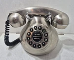 50'S Monster Silver Brush Metal Retro Telephone Polyconcept Repro Vintage. Fixed Price $17.99.