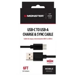 Monster Just Hook It Up Usb-c To Usb-a Charge And Sync Cable 6 Ft. Black. Fixed Price $12.95.