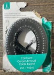 Power Gear 25 Ft. Coil Cord Phone Handset Extra Long, Black 76139 Jasco. Fixed Price $7.99.