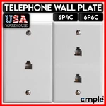 White Landline Wall Plate RJ11 RJ12 Fax Telephone Pate 6P4C 6P6C. Fixed Price $8.69.