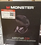 Monster Airstar C01 Wireless Bluetooth Ear-hook Headphones, Black, Charging Case. Fixed Price $50.00.