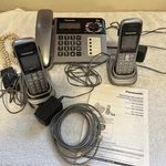 Panasonic KX-TG1061 Corded Telephone Answering Machine W/ 2 Extra Cordless. Fixed Price $55.00.