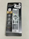4-DEVICE Universal Tv Remote Brushed Silver Ge By Jasco 33709. Fixed Price $11.99.