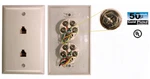 Bpi Broadband Products White Dual Flush Wall Mount Phone Jack # 51-642. Fixed Price $6.99.