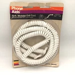 Vtg 1986 Gemini Phone Aids 25 Ft Modular Coil Cord TA65WH White Nos New. Fixed Price $12.95.
