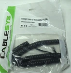 New Cablesys Medium Gray 12FT Phone Handset Cord Curly Receiver GCHA444012-FDG4. Fixed Price $7.48.