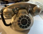50'S Monster Silver Brush Metal Retro Telephone Polyconcept SW03283 Vtg. Fixed Price $29.99.