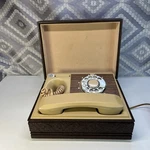 Vintage Deco-tel Personal Telephone Hidden Wood Box Rotary Dial. Fixed Price $37.00.