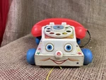 Vtg 61 Fisher Price Chatter #747 Telephone Pull Toy 1ST True Eye-phone. Fixed Price $11.50.
